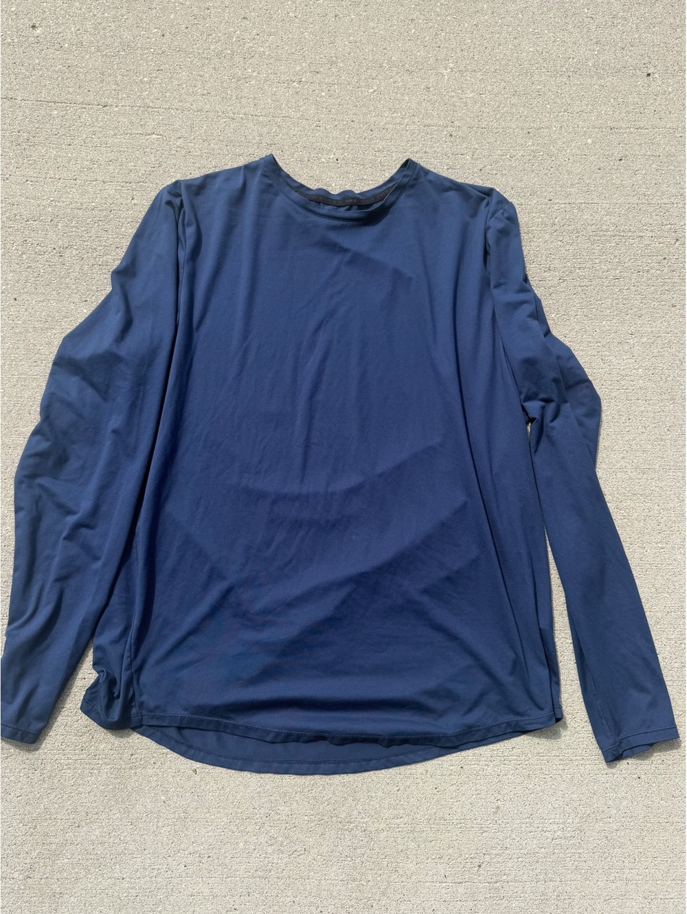 UNRL Men's Long Sleeve Navy Blue Performance Shirt Large